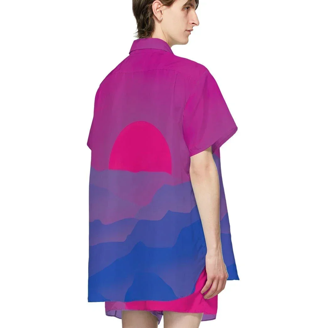 Bis Pride Sunrise Custom Hawaiian Shirt - Image 3