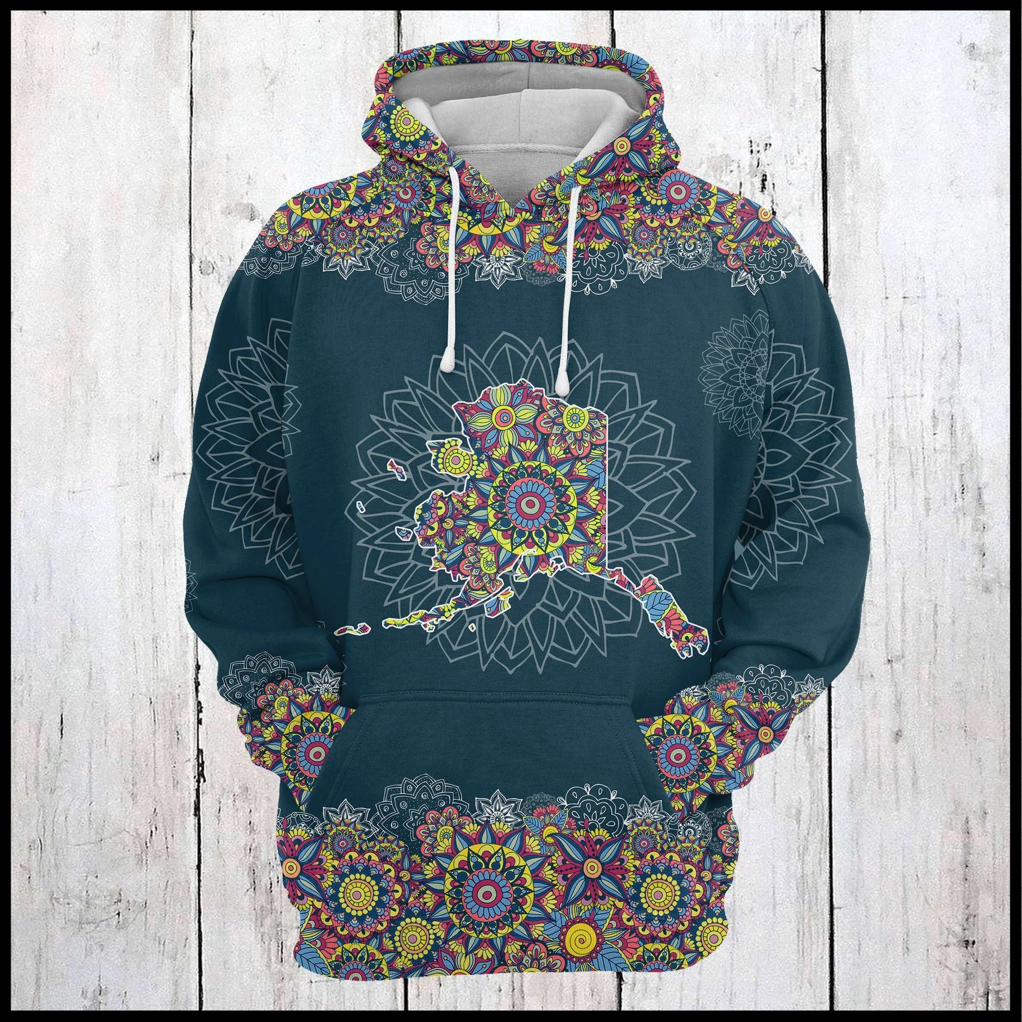 Alaska Mandala Pullover Premium Hoodie, Perfect Outfit For Men And Women On Christmas New Year Autumn Winter - Image 2