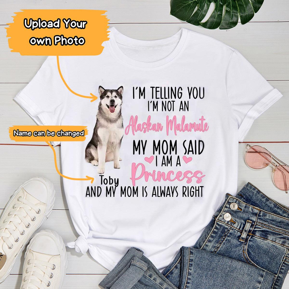 Alaskan Malamute Unisex T Shirt Custom - Customize Name & Photo I'm Telling You I'm Not An Alaskan Malamute Personalized Unisex T Shirt - Gift For Dog Lovers, Friend, Family - Image 2