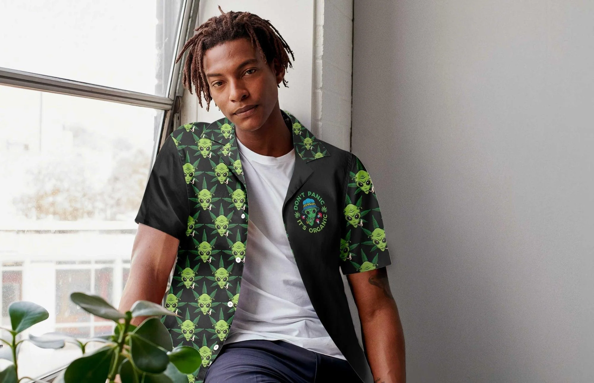 Alien Hawaiian Shirts, Alien Organic Marijuana Aloha Shirt For Men - Gift For Friends, Team, Family - Image 3