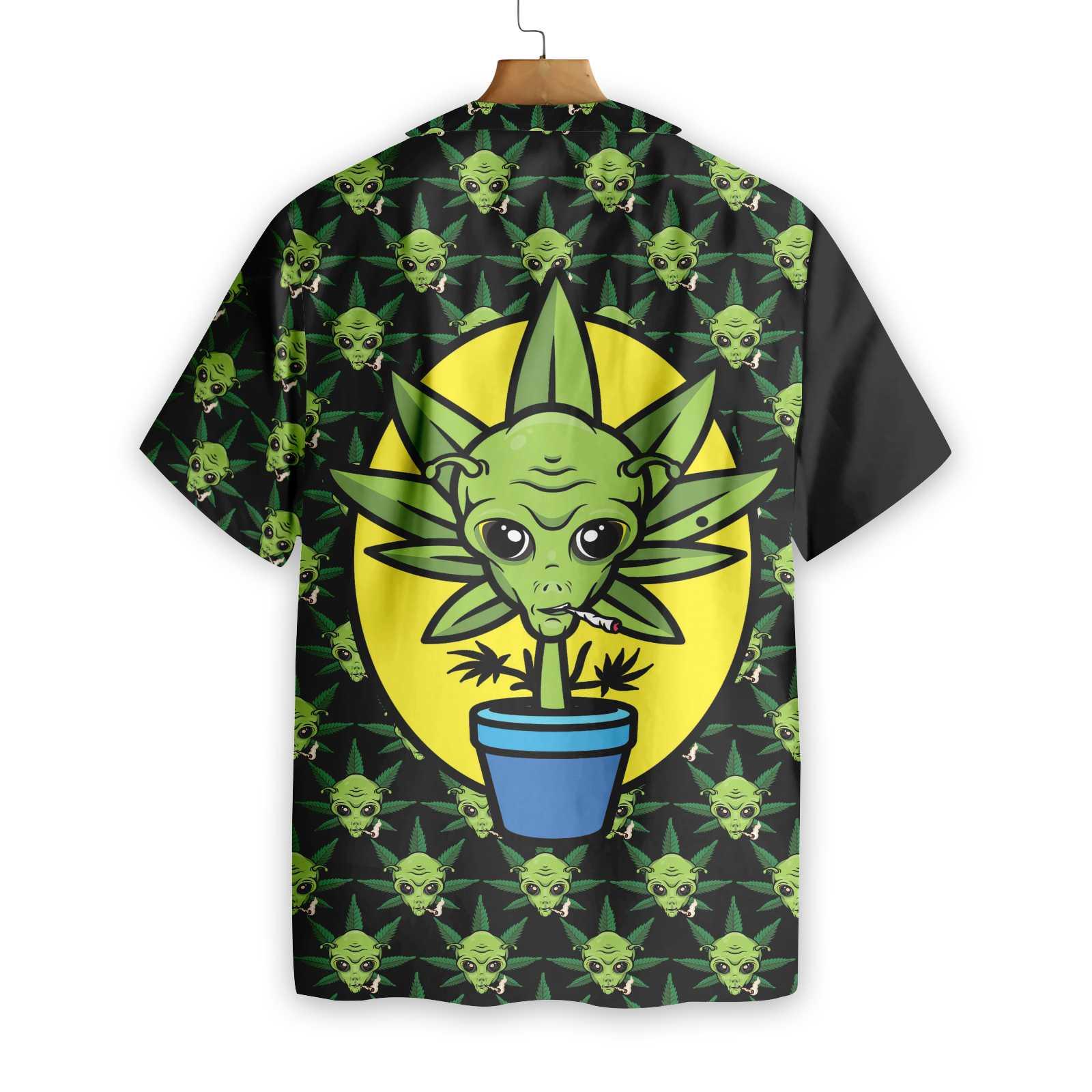 Alien Hawaiian Shirts, Alien Organic Marijuana Aloha Shirt For Men - Gift For Friends, Team, Family - Image 5