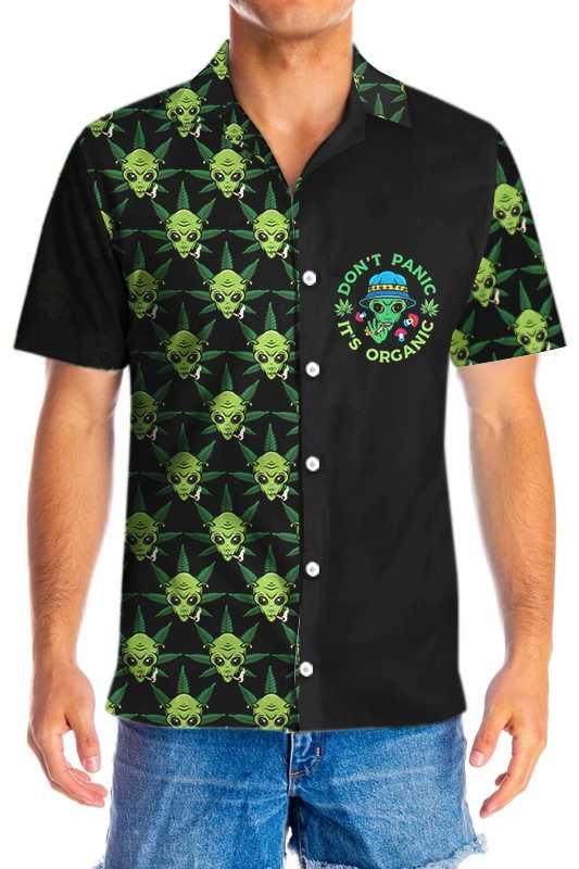 Alien Hawaiian Shirts, Alien Organic Marijuana Aloha Shirt For Men - Gift For Friends, Team, Family - Image 7