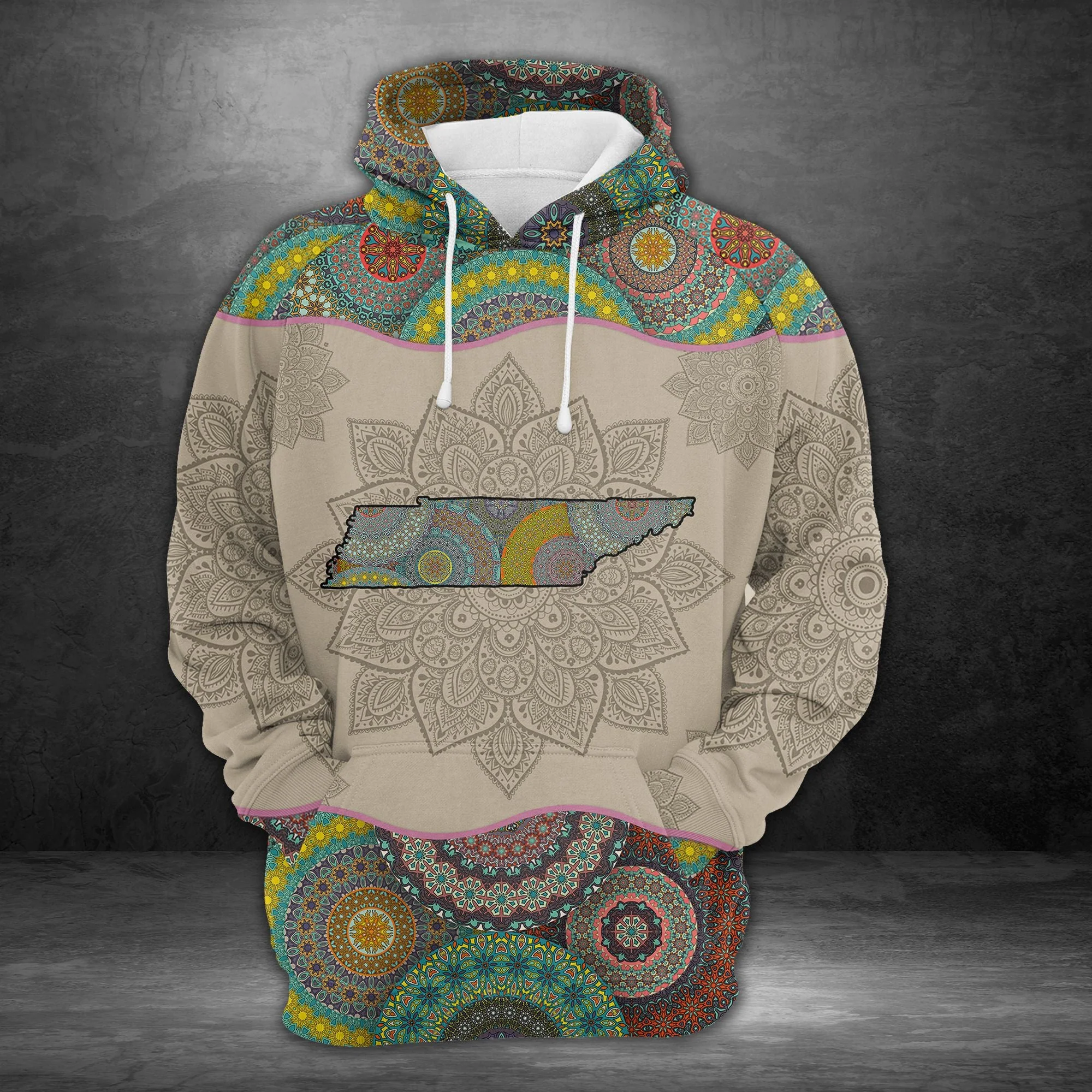 Amazing Tennessee Mandala Pullover Premium Hoodie, Perfect Outfit For Men And Women On Christmas New Year Autumn Winter - Image 2