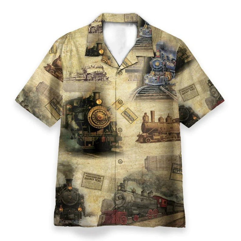 Amazing Train Locomotive Hawaiian Shirt - Perfect Gift For Friends, Family - Image 2