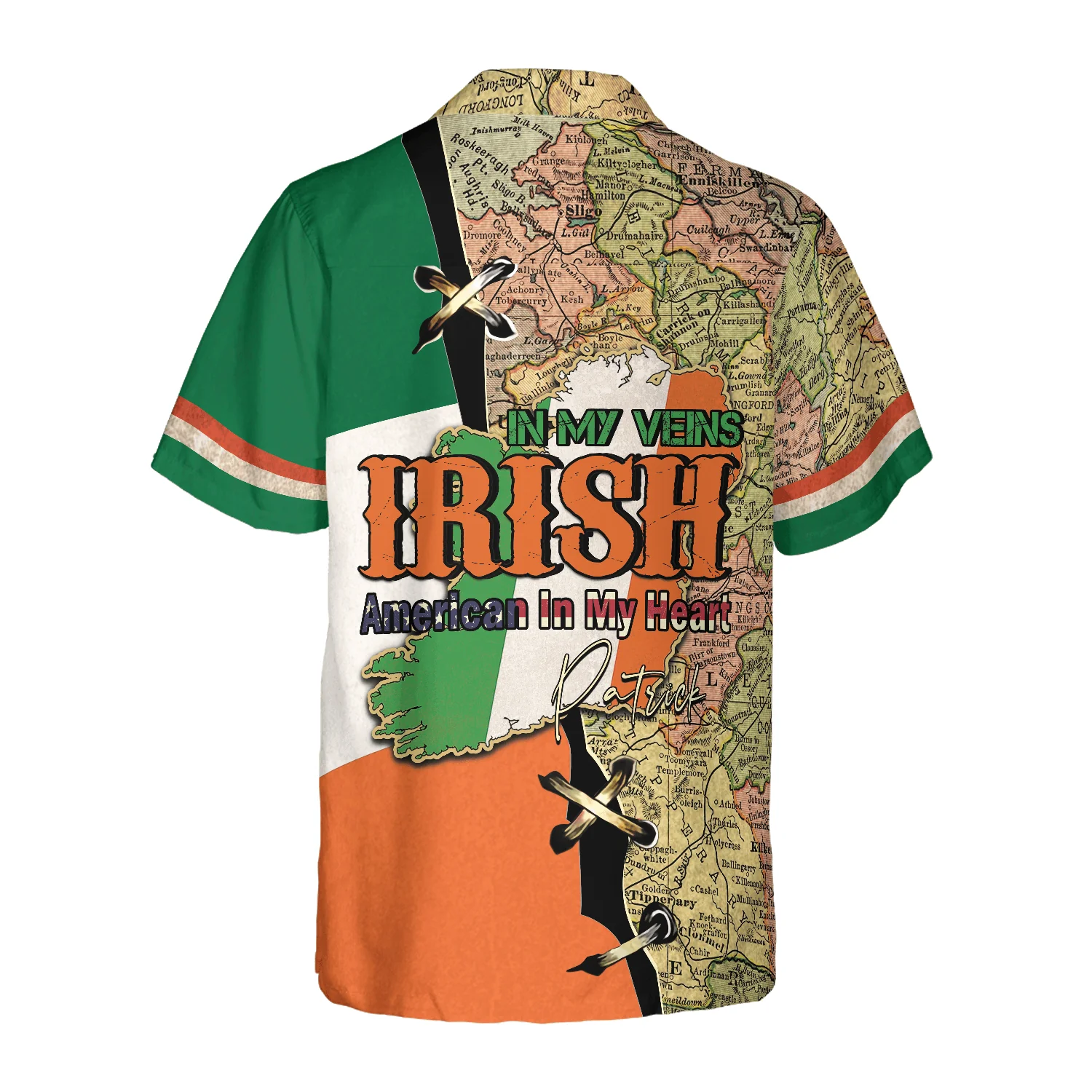 American Map Hawaiian Shirt Custom Name, Irish In My Veins American In My Heart Aloha Shirt, Personalized Colorful Summer Aloha Shirts For Men Women - Image 2