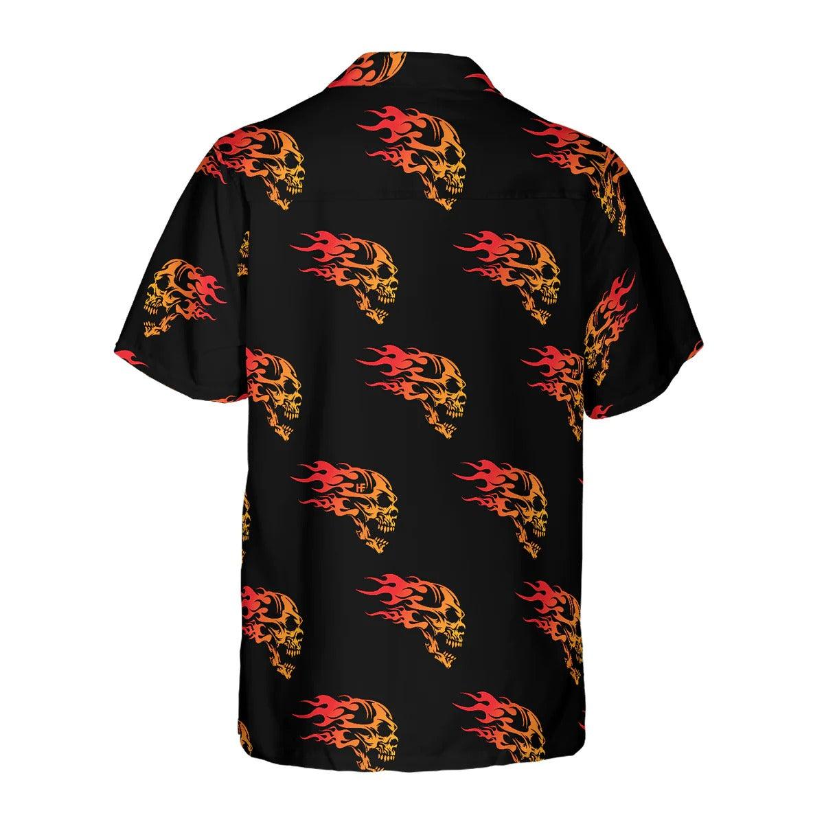 Angry Skull Hawaiian Shirt, Flaming Angry Skull Hawaiian Shirt, Colorful Summer Aloha Shirt - Perfect Gift For Husband, Wife, Friend, Family - Image 3