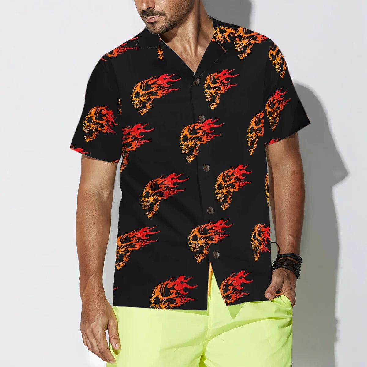 Angry Skull Hawaiian Shirt, Flaming Angry Skull Hawaiian Shirt, Colorful Summer Aloha Shirt - Perfect Gift For Husband, Wife, Friend, Family - Image 5