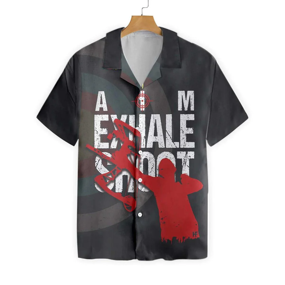 Archer Hawaiian Shirt, Archery Hawaiian Shirt, Aim Exhale Shot Aloha Shirt - Perfect Gift For Men, Archer, Family, Friends