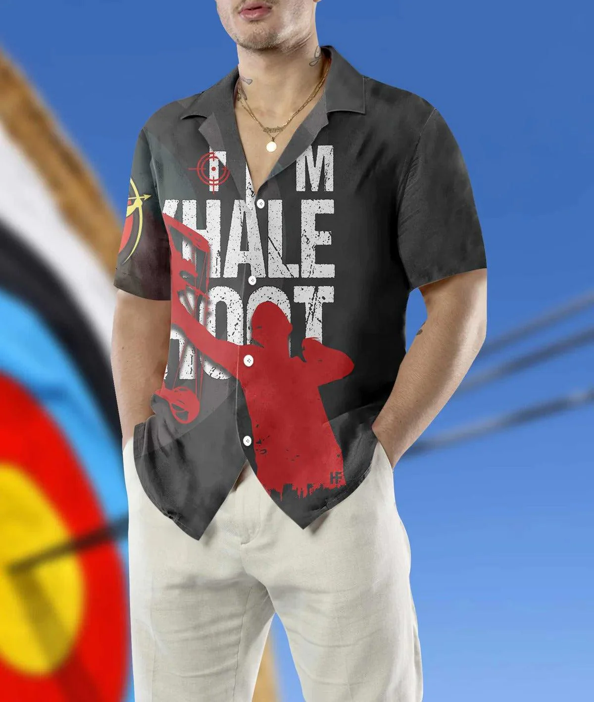 Archer Hawaiian Shirt, Archery Hawaiian Shirt, Aim Exhale Shot Aloha Shirt - Perfect Gift For Men, Archer, Family, Friends - Image 3