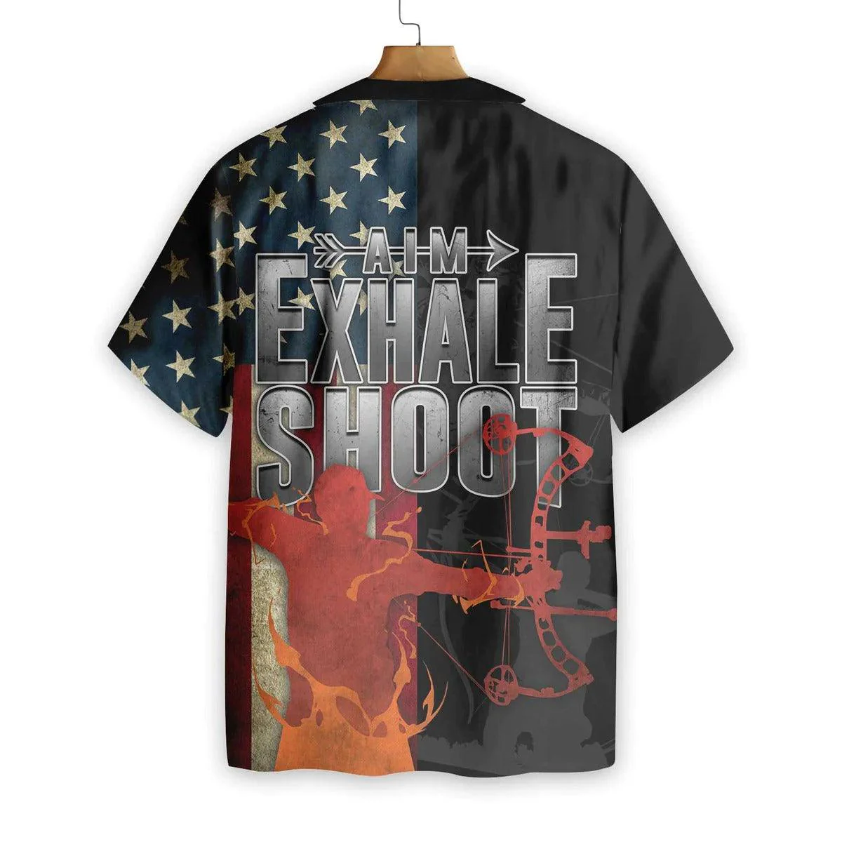 Archery Hawaiian Shirt, Aim Exhale Shoot Archery Hawaiian Shirt, Archery Aloha Shirt- Perfect Gift For Men, Women, Archery Lover, Friend, Family - Image 2