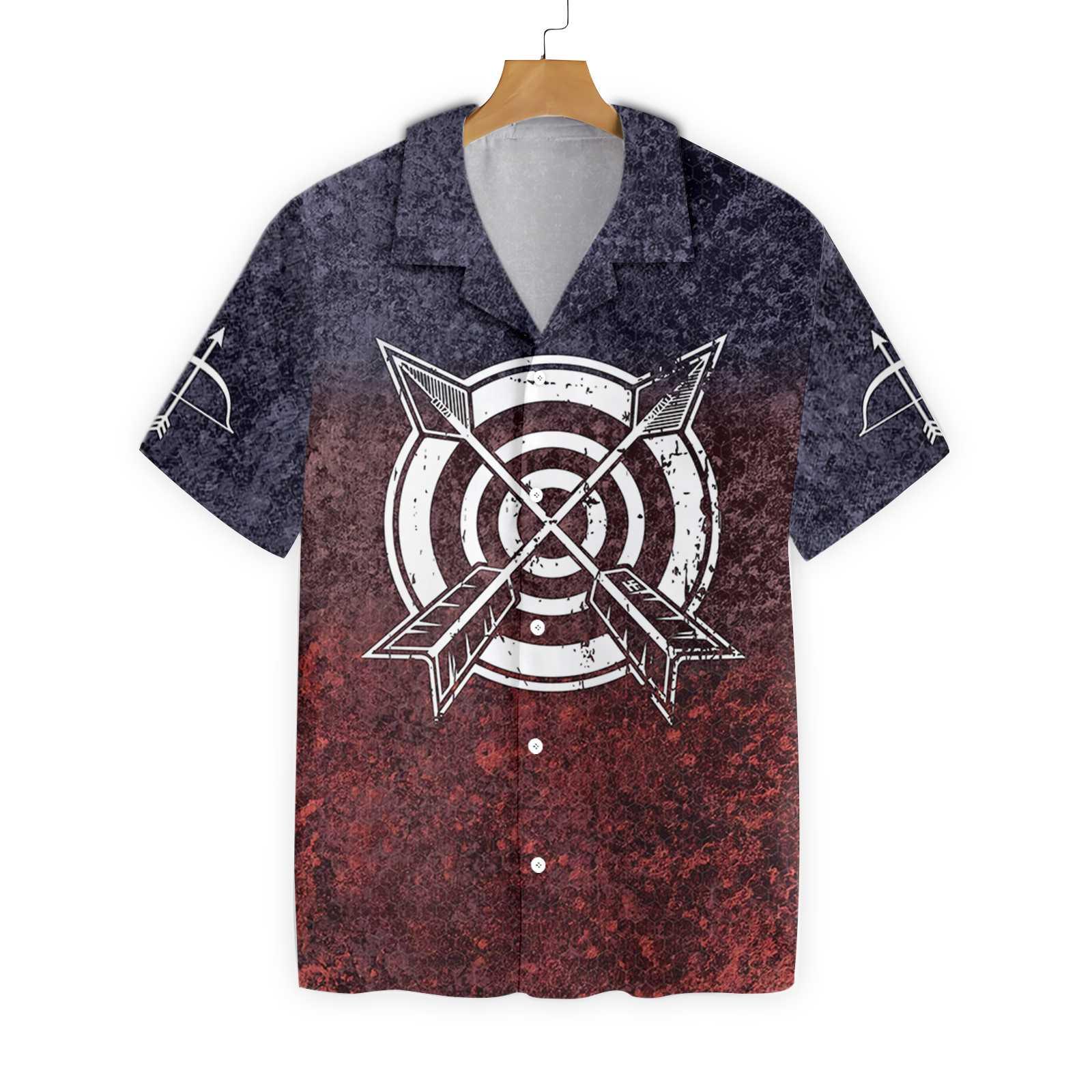 Archery USA Flag Aloha Hawaiian Shirt For Summer, American Flag Cool Hawaiian Shirts Outfit For Men Women, Friend, Team - Image 3