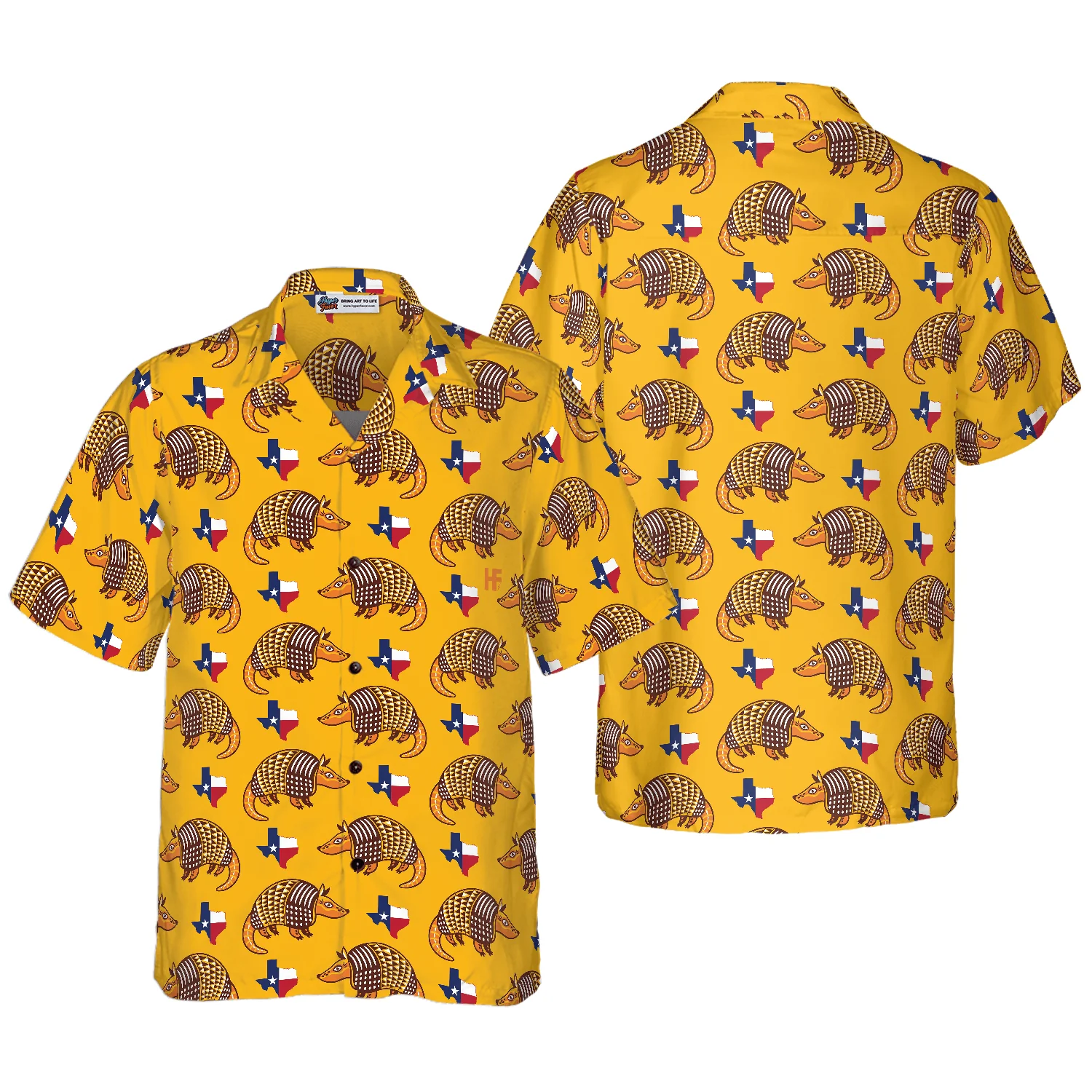 Armadillo And State Of Texas Flag Pattern Hawaiian Shirt, Proud Texas, Summer Aloha Shirt Perfect Gift For Men Women