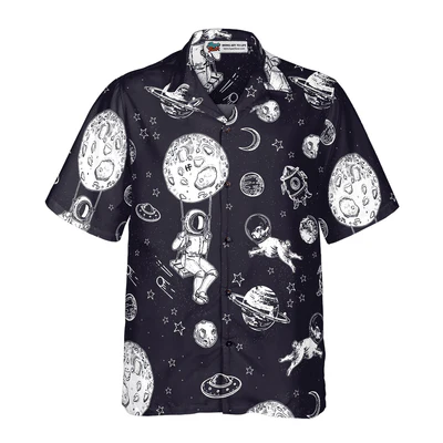 Astronaut Hawaiian Shirt, Astronaut And His French Bulldog Aloha Shirt For Men - Perfect Gift For Astronaut , Astronaut Lovers, Friend, Family - Image 2