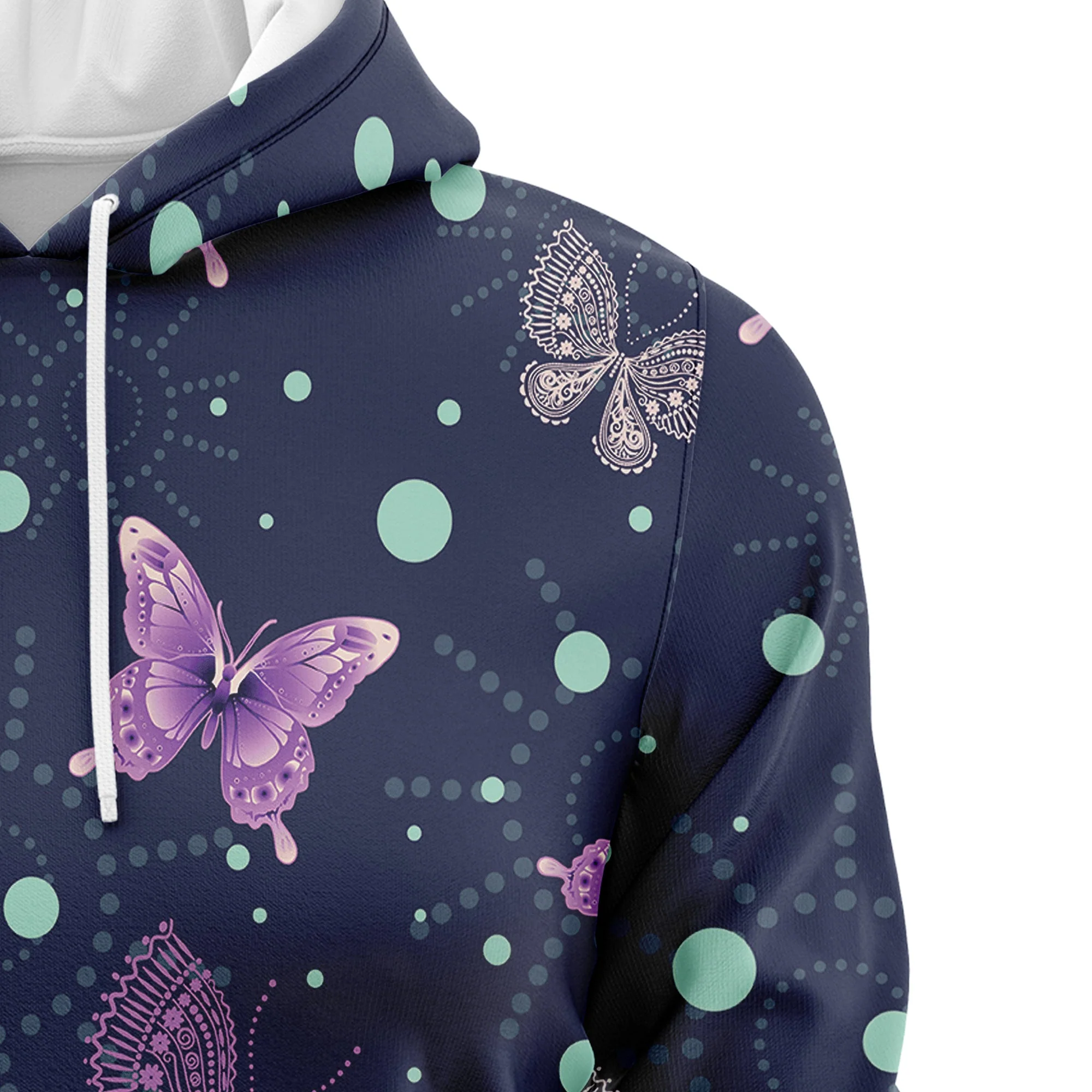 Awesome Butterfly Purple Garden Pullover Premium Hoodie, Perfect Outfit For Men And Women On Christmas New Year Autumn Winter - Image 3