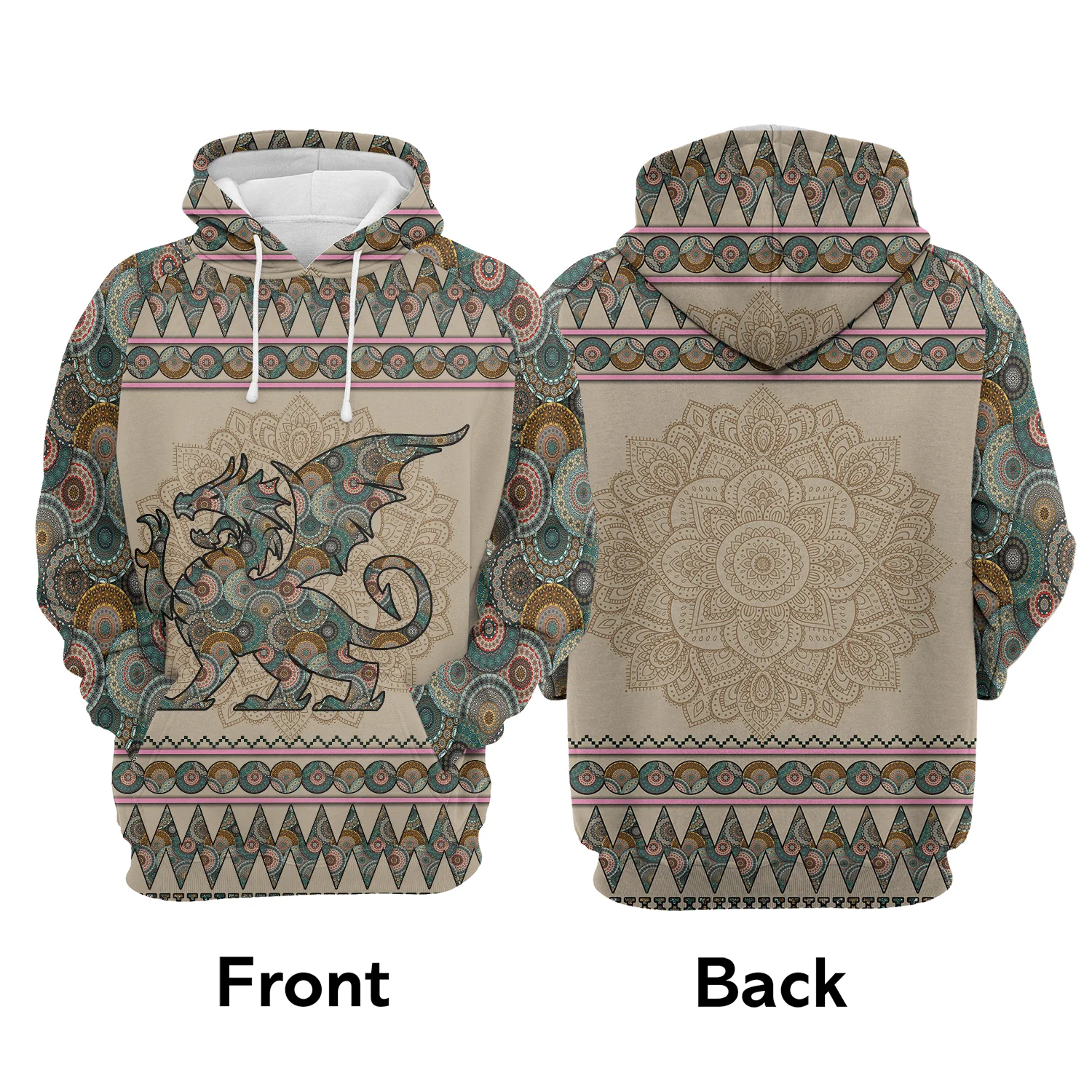 Awesome Dragon Mandala Pullover Premium Hoodie, Perfect Outfit For Men And Women On Christmas New Year Autumn Winter - Image 2