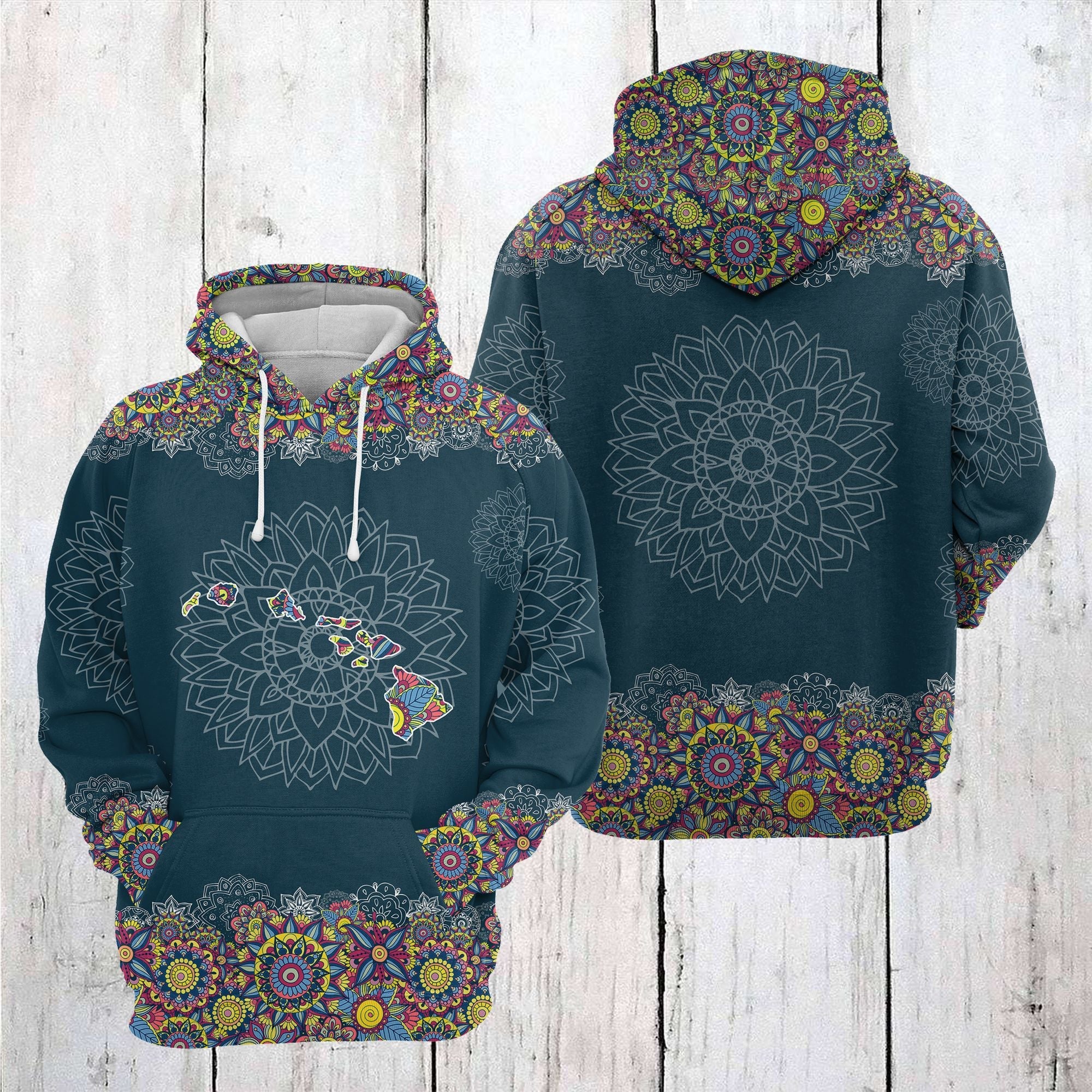 Awesome Hawaii Mandala Pattern Pullover Premium Hoodie, Perfect Outfit For Men And Women On Christmas New Year Autumn Winter