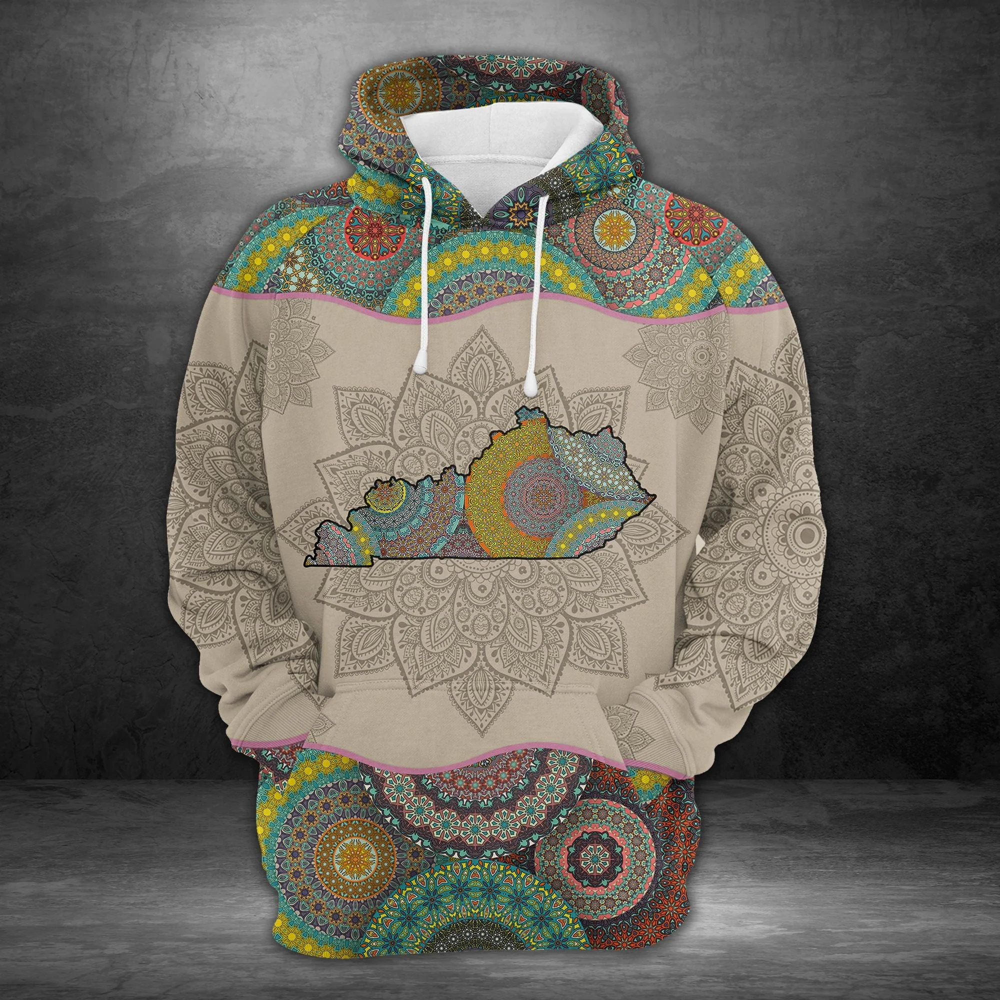 Awesome Kentucky Mandala Pullover Premium Hoodie, Perfect Outfit For Men And Women On Christmas New Year Autumn Winter - Image 2