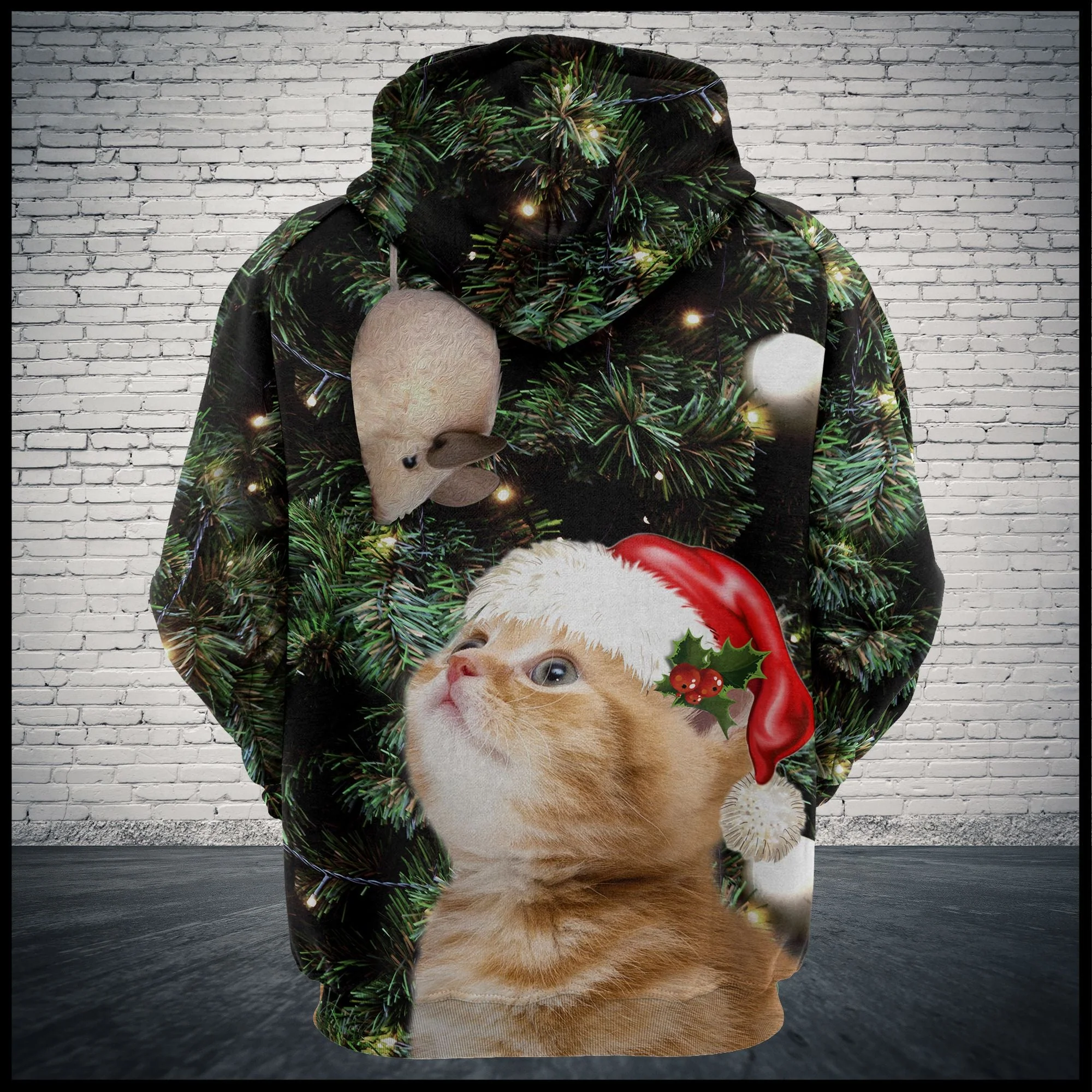 Awesome Kitty Christmas Pullover Premium Hoodie, Perfect Outfit For Men And Women On Christmas New Year Autumn Winter - Image 3