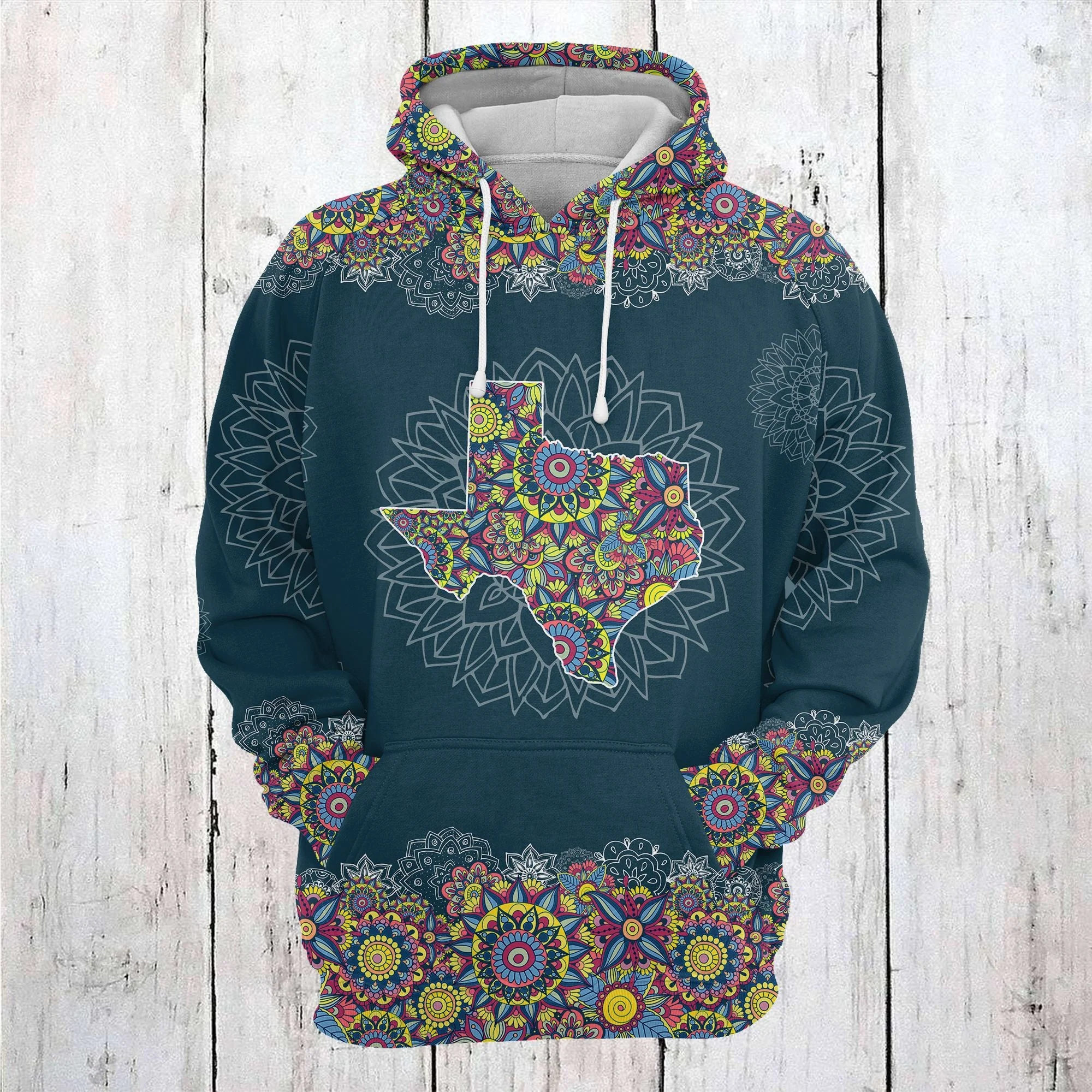 Awesome Texas Mandala Pattern Pullover Premium Hoodie, Perfect Outfit For Men And Women On Christmas New Year Autumn Winter - Image 2