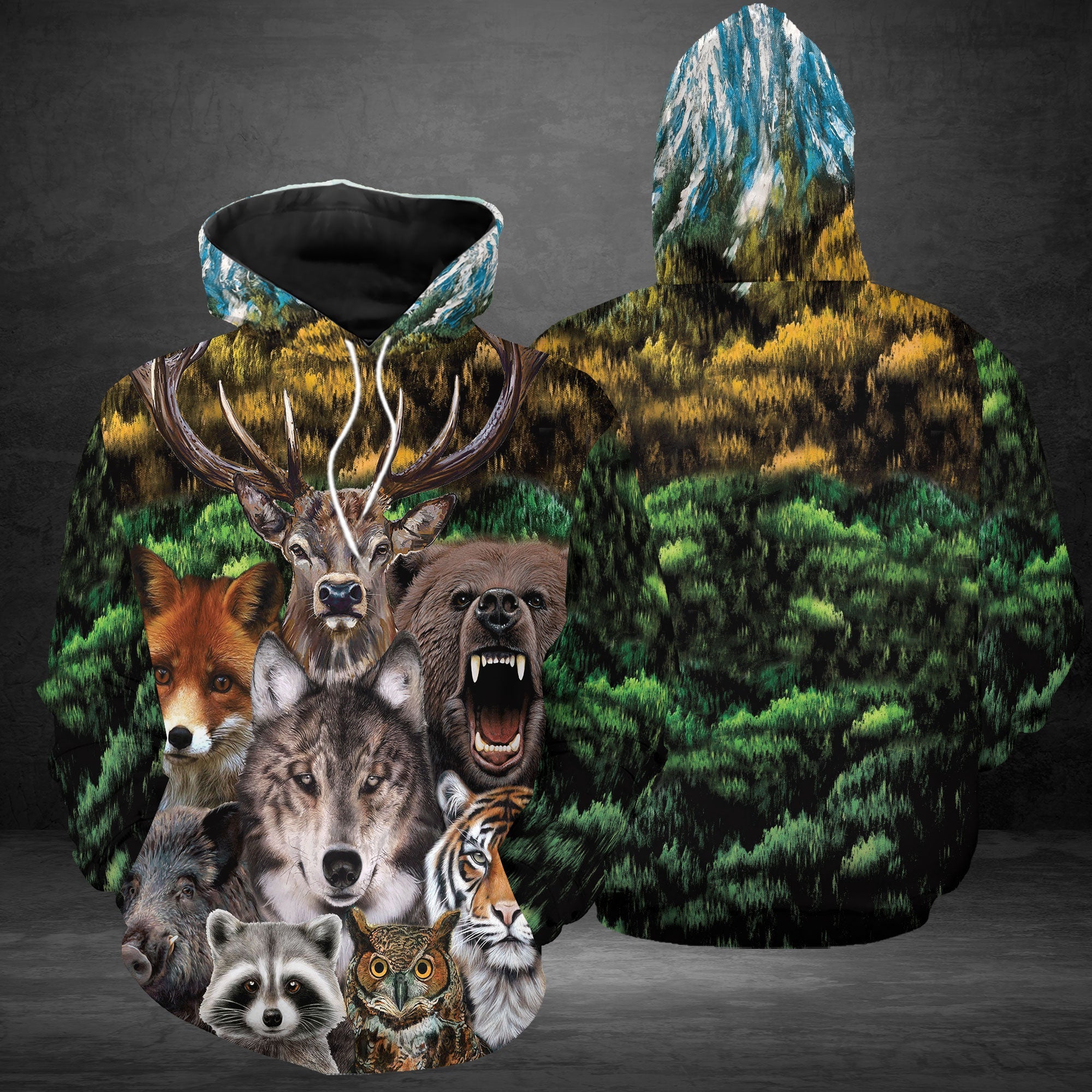 Awesome Wild Animals Pullover Premium Hoodie, Perfect Outfit For Men And Women On Christmas New Year Autumn Winter - Image 2
