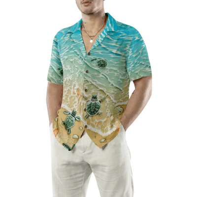 Baby Sea Turtle Hawaiian Shirt, Sand Beach, Sea Turtle Aloha Shirt For Men - Perfect Gift For Turtle Lovers, Husband, Boyfriend, Friend, Family - Image 5