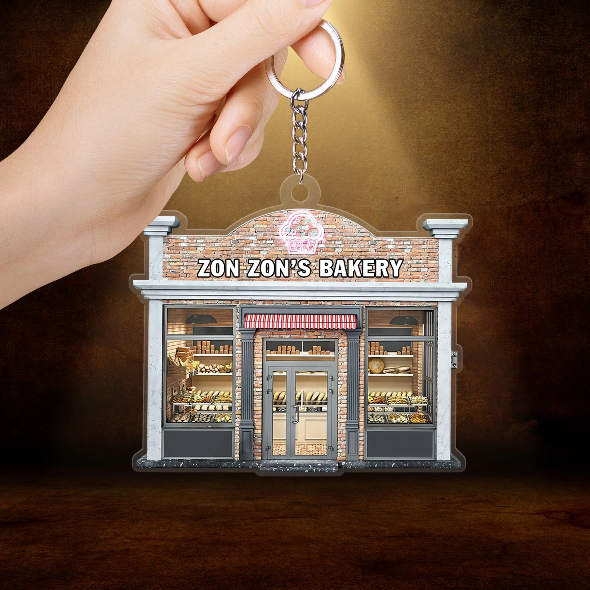 Baking Bakery Personalized Flat Acrylic Keychain - Gift For Baker Friends - Image 2