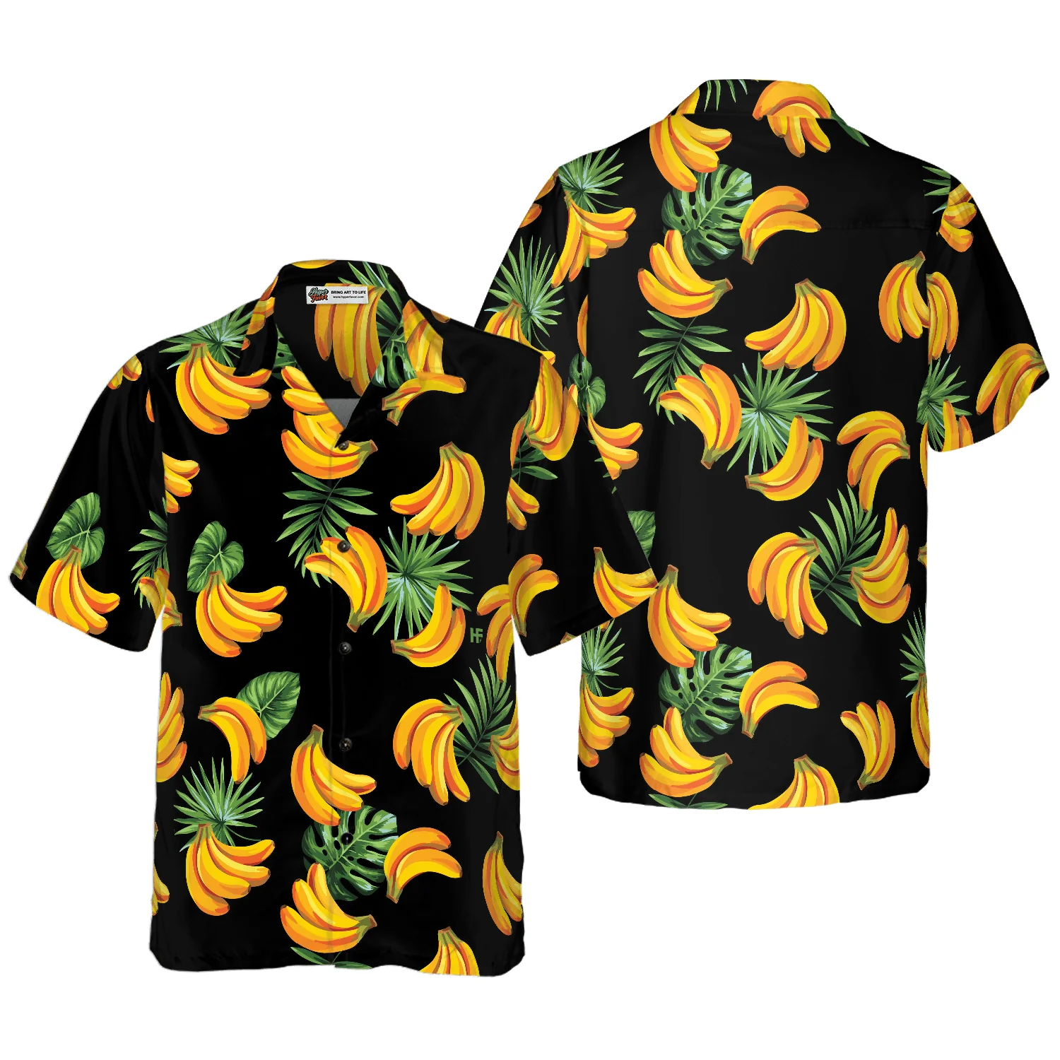 Banana & Tropical Palm Leaves Hawaiian Shirt For Summer, Colorful Shirt For Men Women, Perfect Gift For Friend, Team, Family