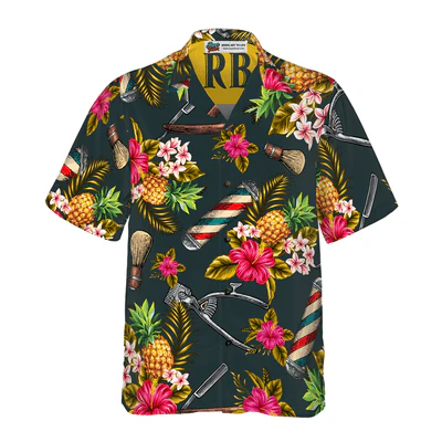 Barber Hawaiian Shirt, Barb Tools, Tropical Summer Aloha Shirt For Men - Perfect Gift For Barber, Husband, Boyfriend, Friend, Family - Image 2