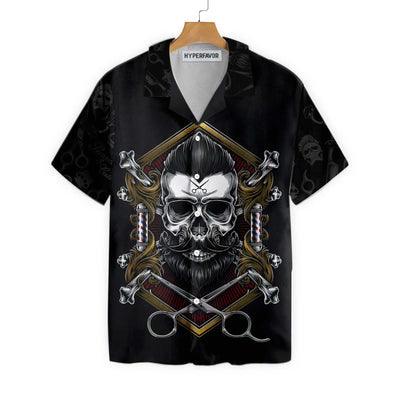 Barber Hawaiian Shirt, Barber Skull Aloha Shirt For Men - Perfect Gift For Barber, Husband, Boyfriend, Friend, Family - Image 5