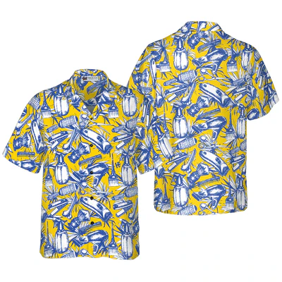 Barber Hawaiian Shirt, Floral Barber Equipment Aloha Shirt For Men - Perfect Gift For Barber, Husband, Boyfriend, Family, Friends