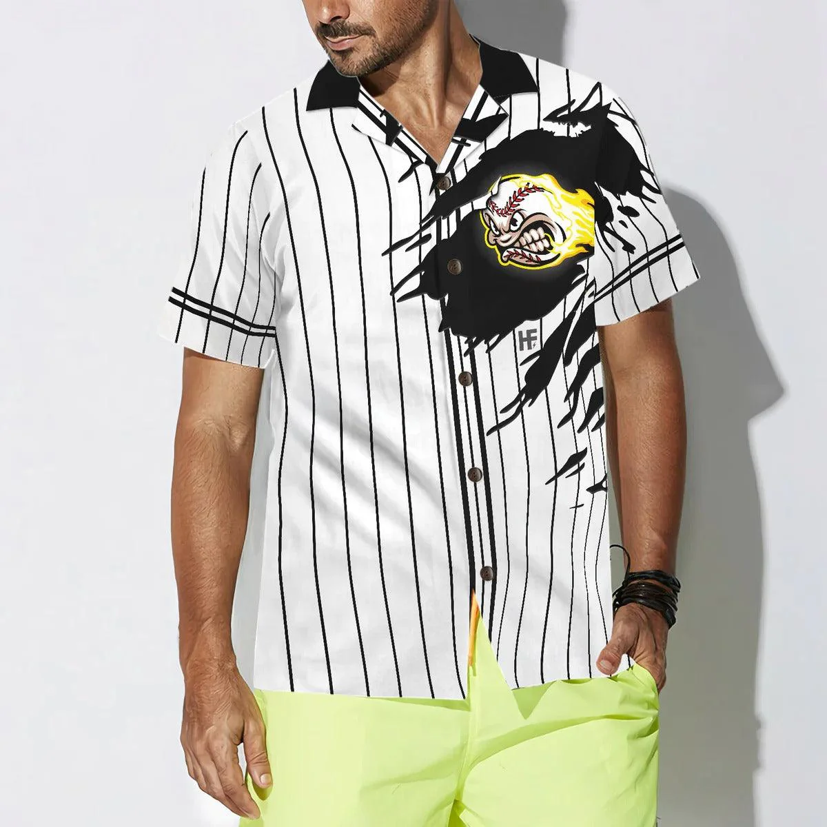 Baseball Aloha Hawaiian Shirt, Baseball Fireball Hawaiian Shirt For Summer, Baseball Aloha Shirt - Perfect Gift For Men, Women, Friend, Family - Image 4
