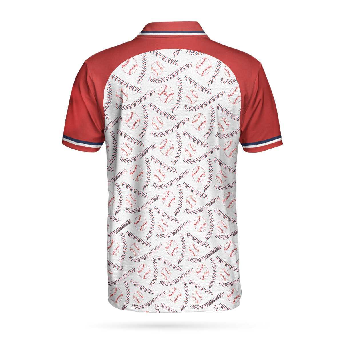 Baseball And Patriot Men Polo Shirt, Wide Shoulder Baseball Pattern Polo Shirt, Best Baseball Shirt For Men, Gift For Baseball Lovers - Image 3