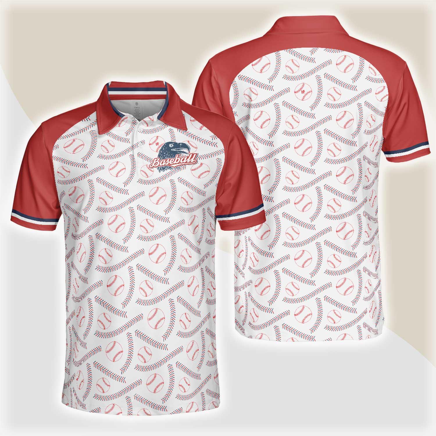 Baseball And Patriot Men Polo Shirt, Wide Waist Baseball Pattern Polo Shirt, Best Baseball Shirt For Men, Gift For Baseball Lovers