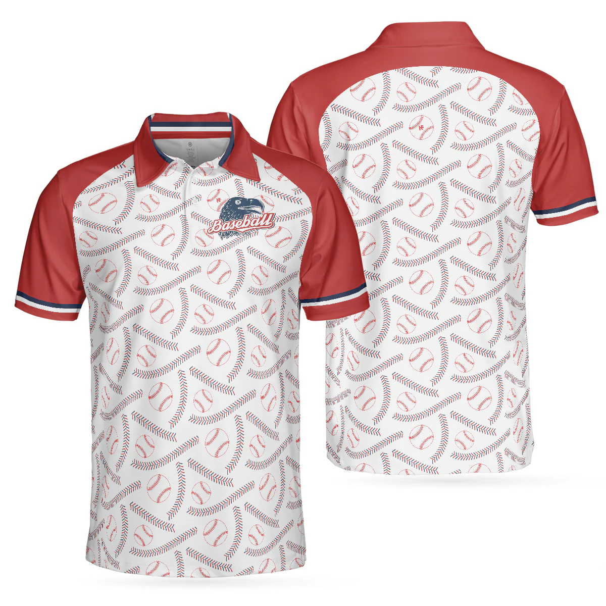 Baseball And Patriot Men Polo Shirt, Wide Waist Baseball Pattern Polo Shirt, Best Baseball Shirt For Men, Gift For Baseball Lovers - Image 2