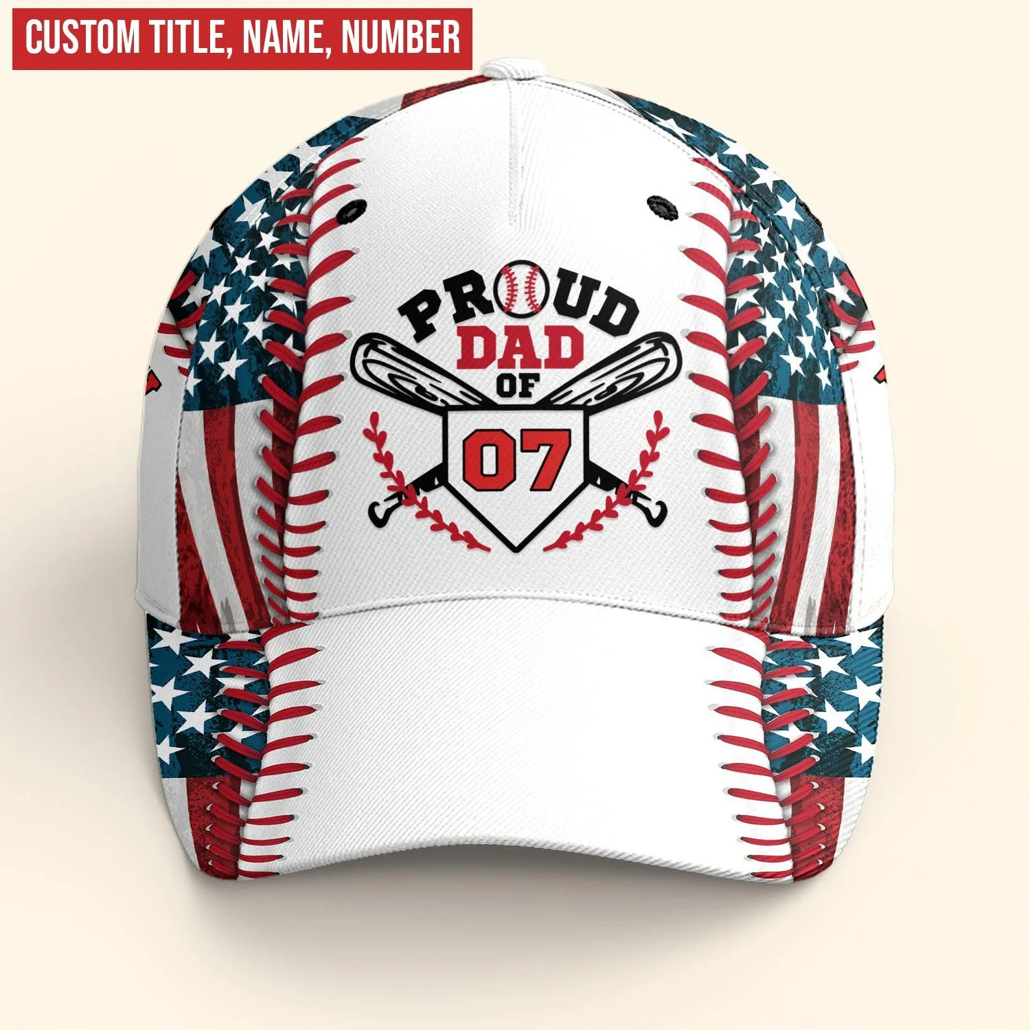Baseball Classic Cap Custom Name and Number, Personalized Proud Dad Of A Baseball Player - Gift for Father's Day, Dad, Family