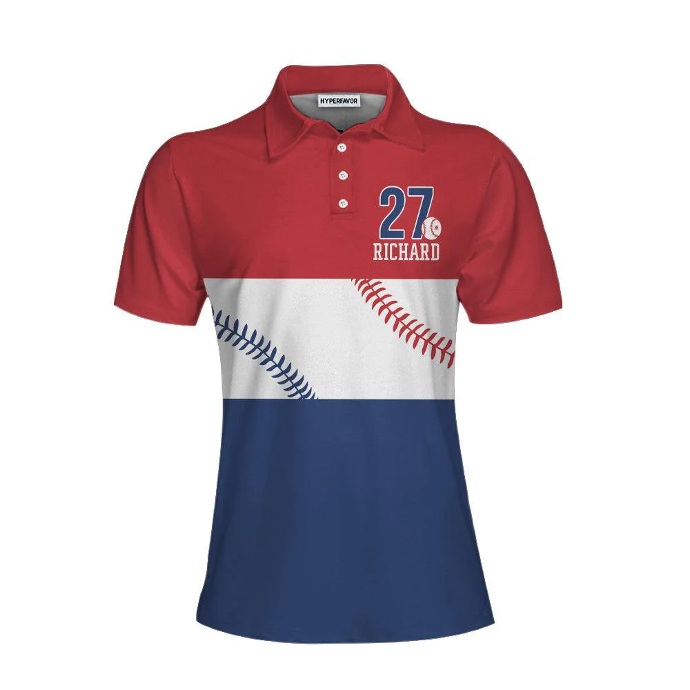 Baseball Customized Name Women Polo Shirt, Best Personalized Gift Idea For Ladies - Best Gift For Baseball Lovers, Baseball Players - Image 3
