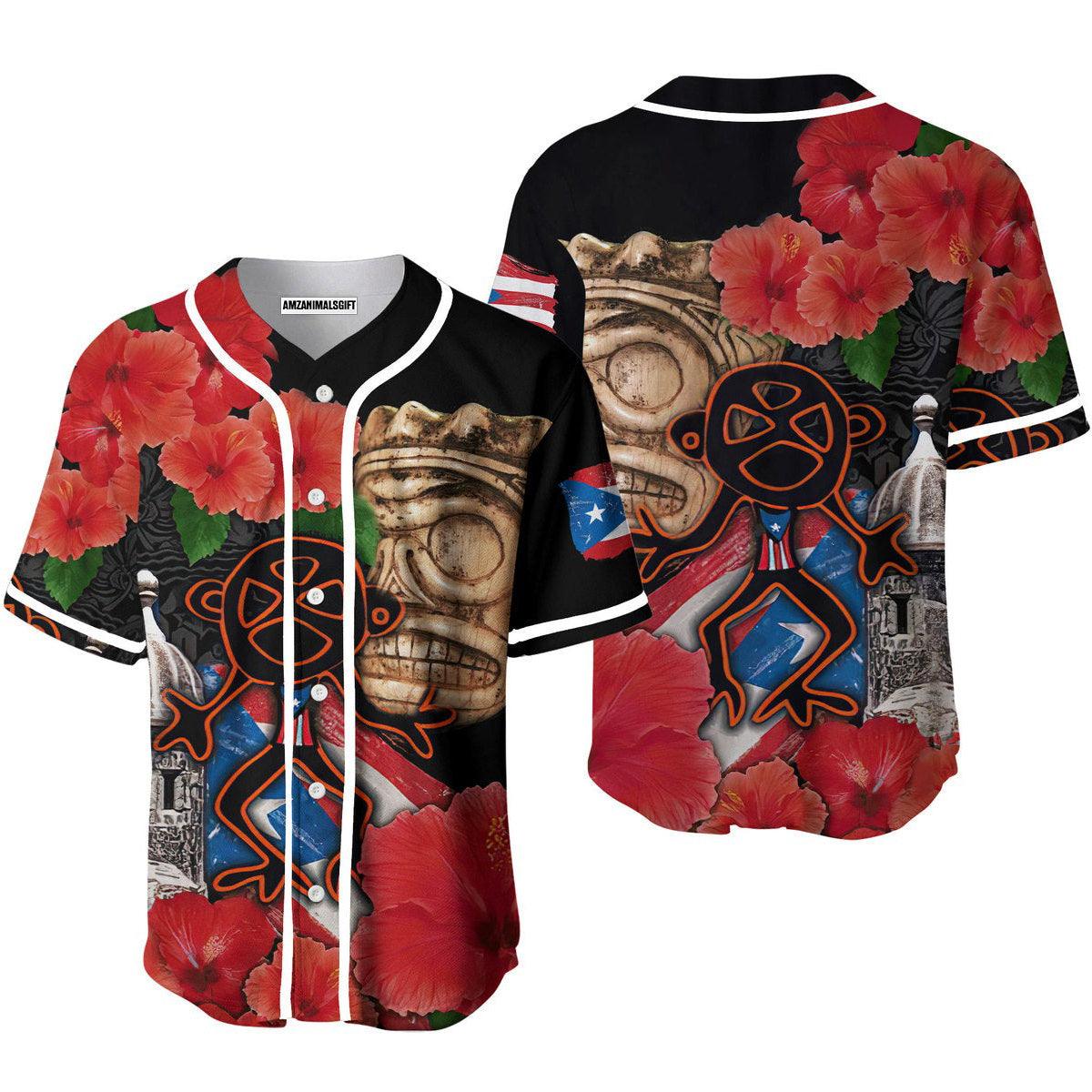 Baseball Jerseys, Puerto Rico Sol Taino With Maga Flower Baseball Jerseys For Men And Women - Perfect Gift For Friend, Family