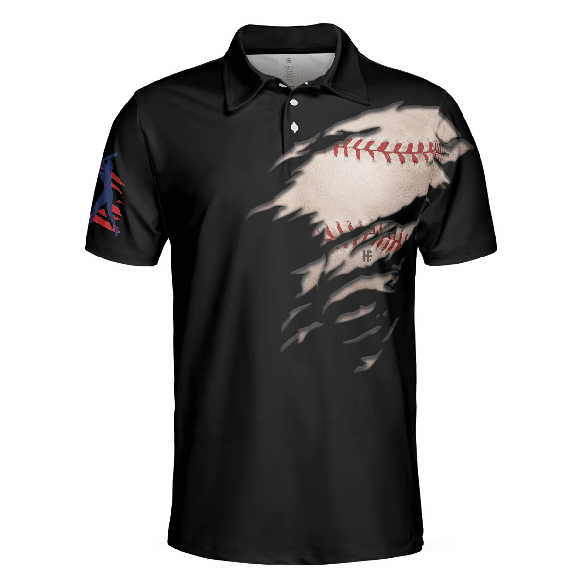 Baseball Men Polo Shirt, American Flag Baseball Polo Shirt For Men, Patriotic Polo Shirt For Men - Gift For Baseball Lovers, Baseball Players - Image 4