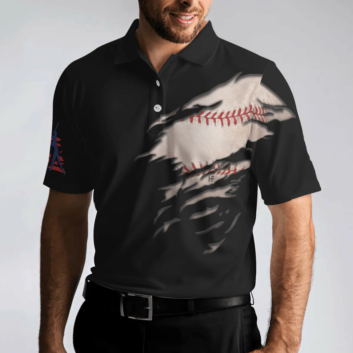 Baseball Men Polo Shirt, American Flag Baseball Polo Shirt For Men, Patriotic Polo Shirt For Men - Gift For Baseball Lovers, Baseball Players - Image 5