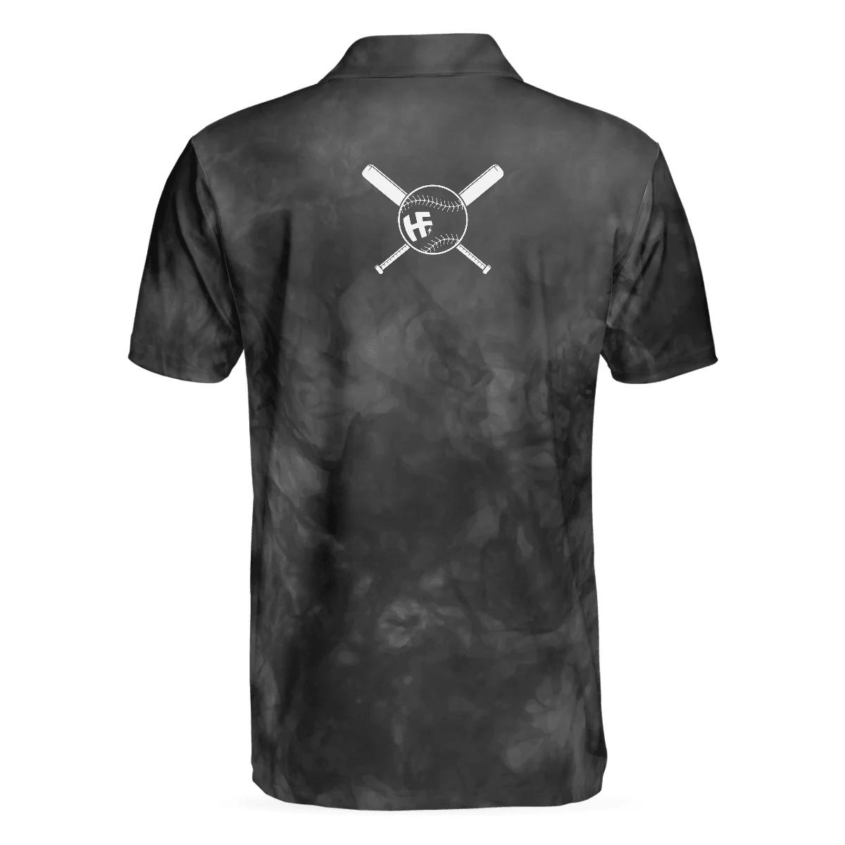Baseball Men Polo Shirt, Baseball On Smoke Black Theme, Smoke Baseball Striker Player Polo Shirt, Best Baseball Shirt For Men, Gift For Baseball Lovers - Image 3
