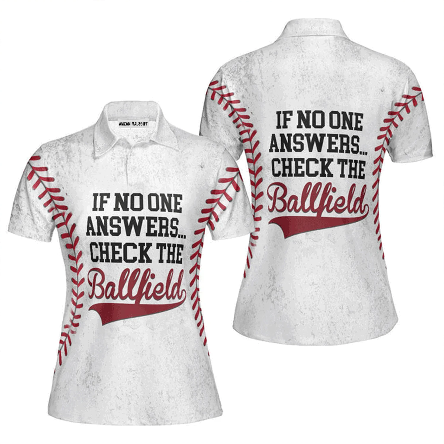 Baseball Women Polo Shirt, If No One Answers Check The Ballfield Polo Shirt For Women, Perfect Polo Shirt For Baseball Lovers - Image 2