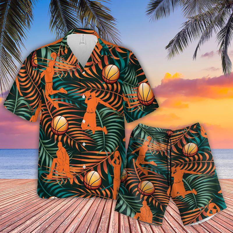 Basketball Aloha Hawaiian Shirts For Summer, Tropical Hawaiian Shirt For Mens Son Boyfriend Clothes, Gift For Friend, Family, Basketball Lovers