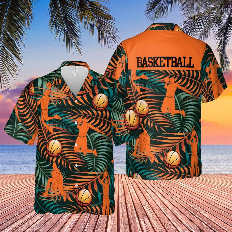 Basketball Aloha Hawaiian Shirts For Summer, Tropical Hawaiian Shirt For Mens Son Boyfriend Clothes, Gift For Friend, Family, Basketball Lovers - Image 2