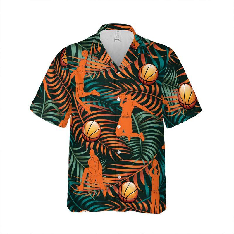 Basketball Aloha Hawaiian Shirts For Summer, Tropical Hawaiian Shirt For Mens Son Boyfriend Clothes, Gift For Friend, Family, Basketball Lovers - Image 4