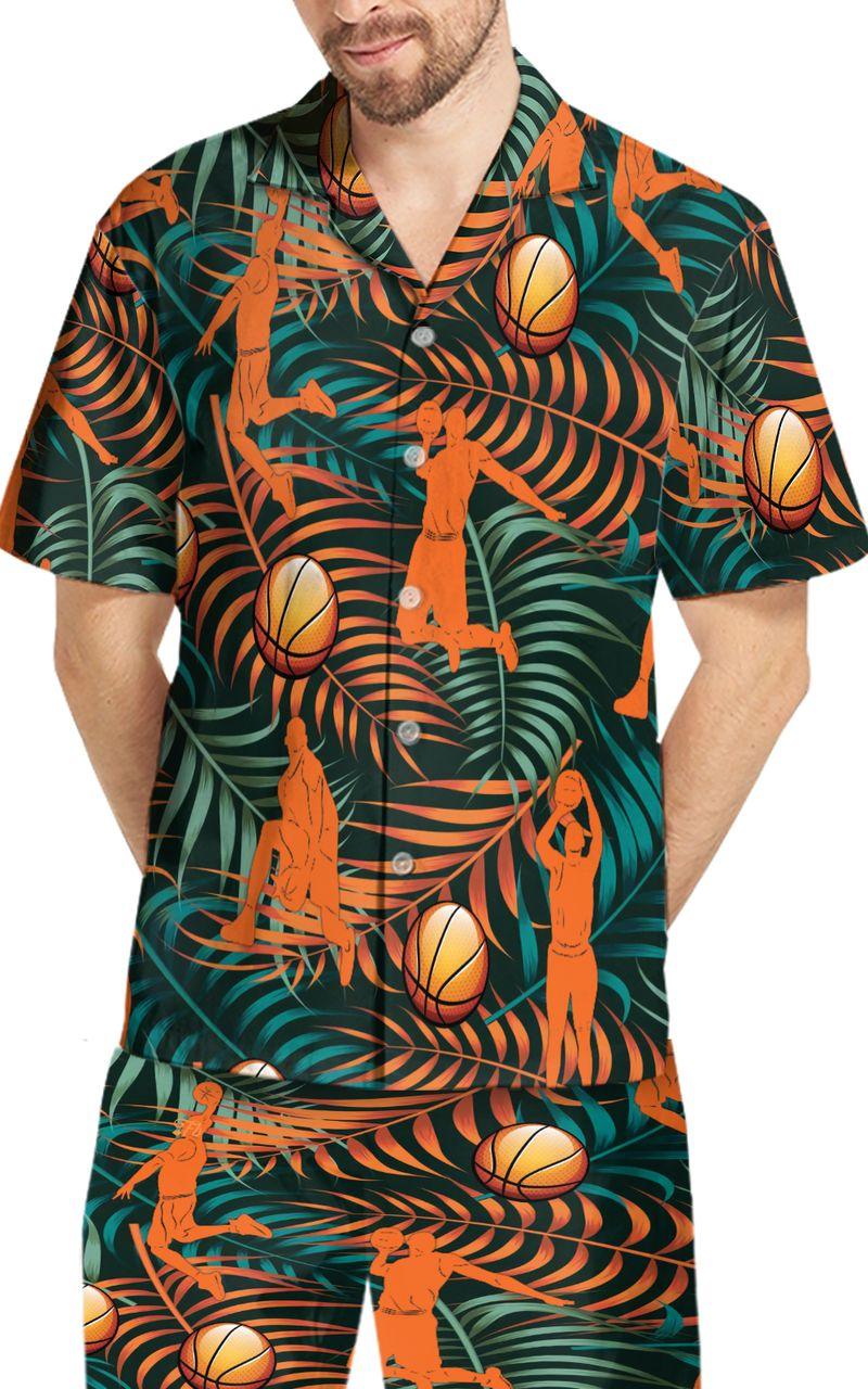 Basketball Aloha Hawaiian Shirts For Summer, Tropical Hawaiian Shirt For Mens Son Boyfriend Clothes, Gift For Friend, Family, Basketball Lovers - Image 6