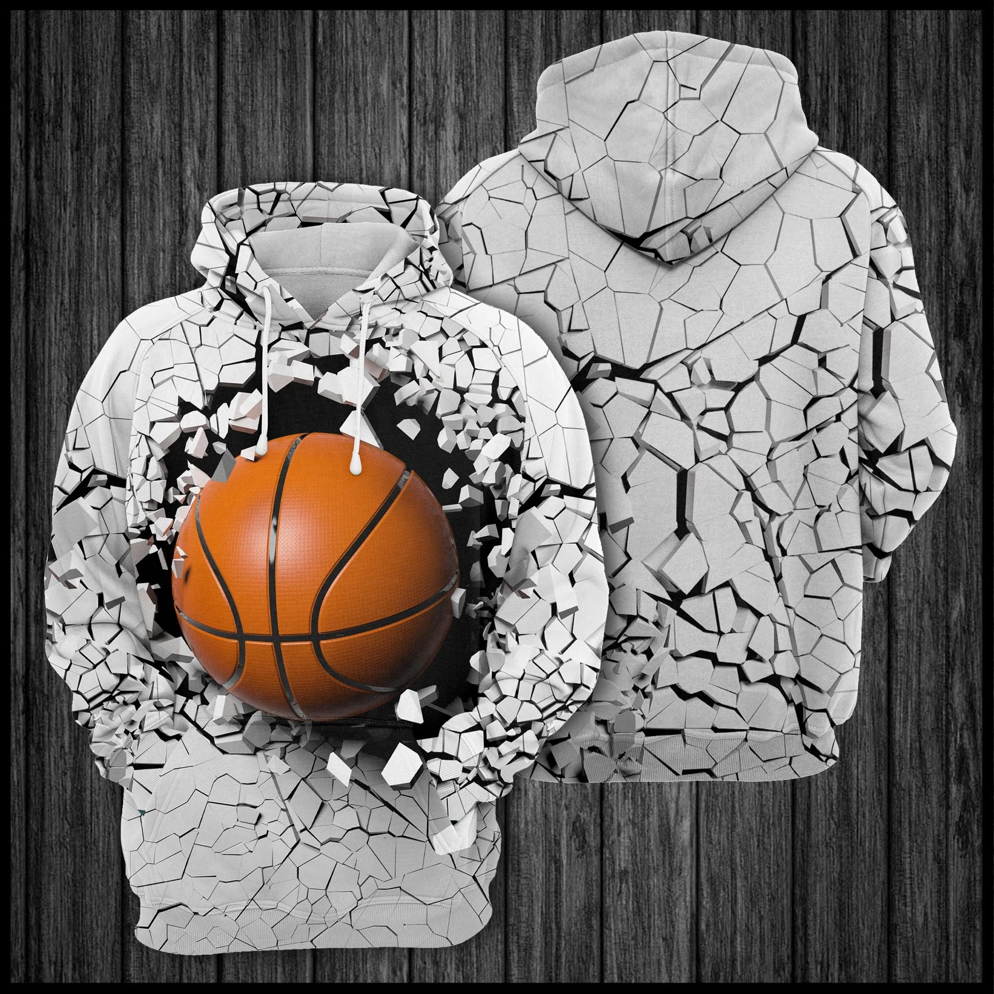 Basketball Breaking Through Wall Pullover Premium Hoodie, Perfect Outfit For Men And Women On Christmas New Year Autumn Winter - Image 3