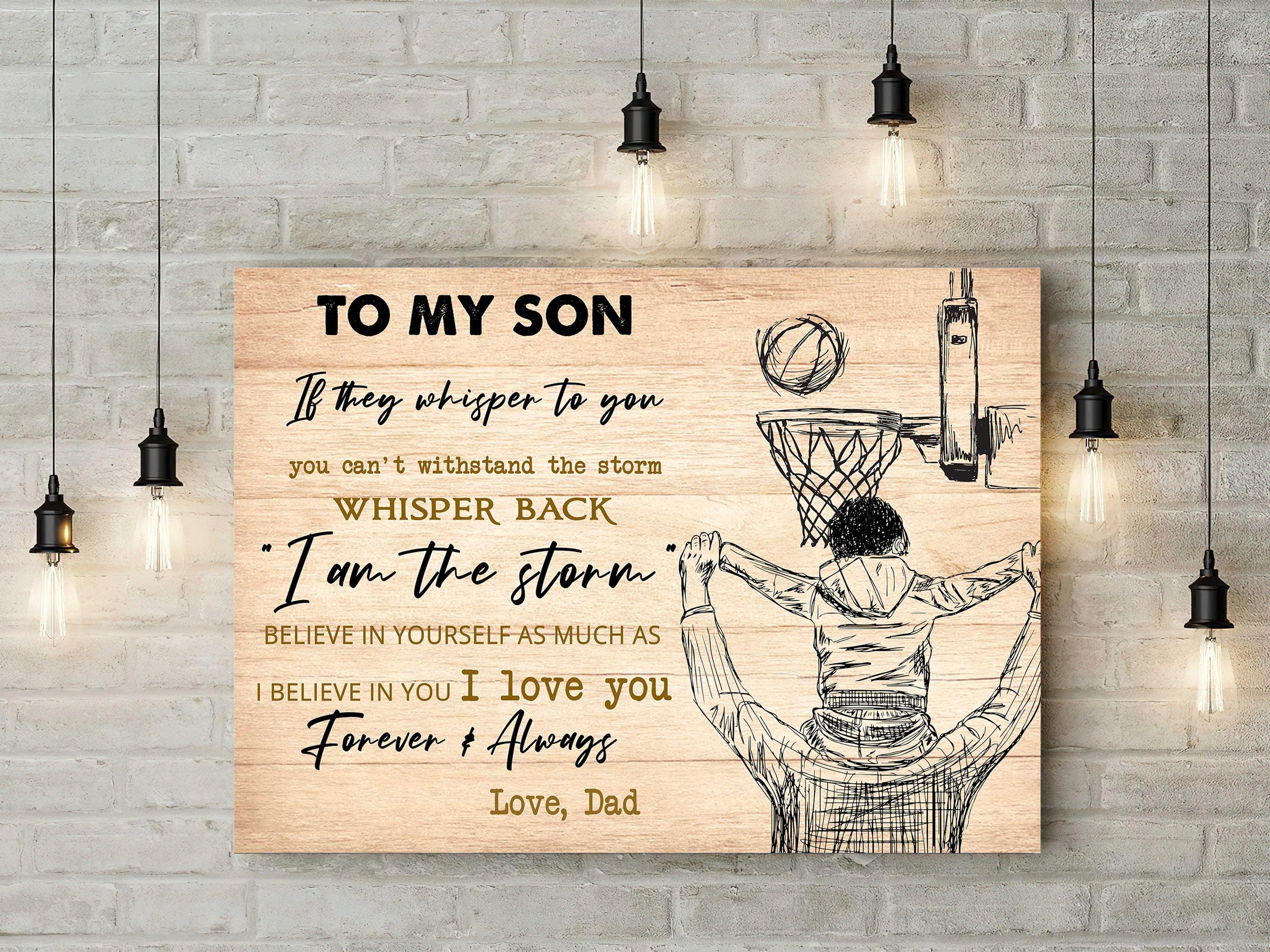 Basketball Landscape Canvas - To My Son Believe in yourself as much as i believe in you Premium Wrapped Canvas - Gift For Basketball Players, Family - Image 4