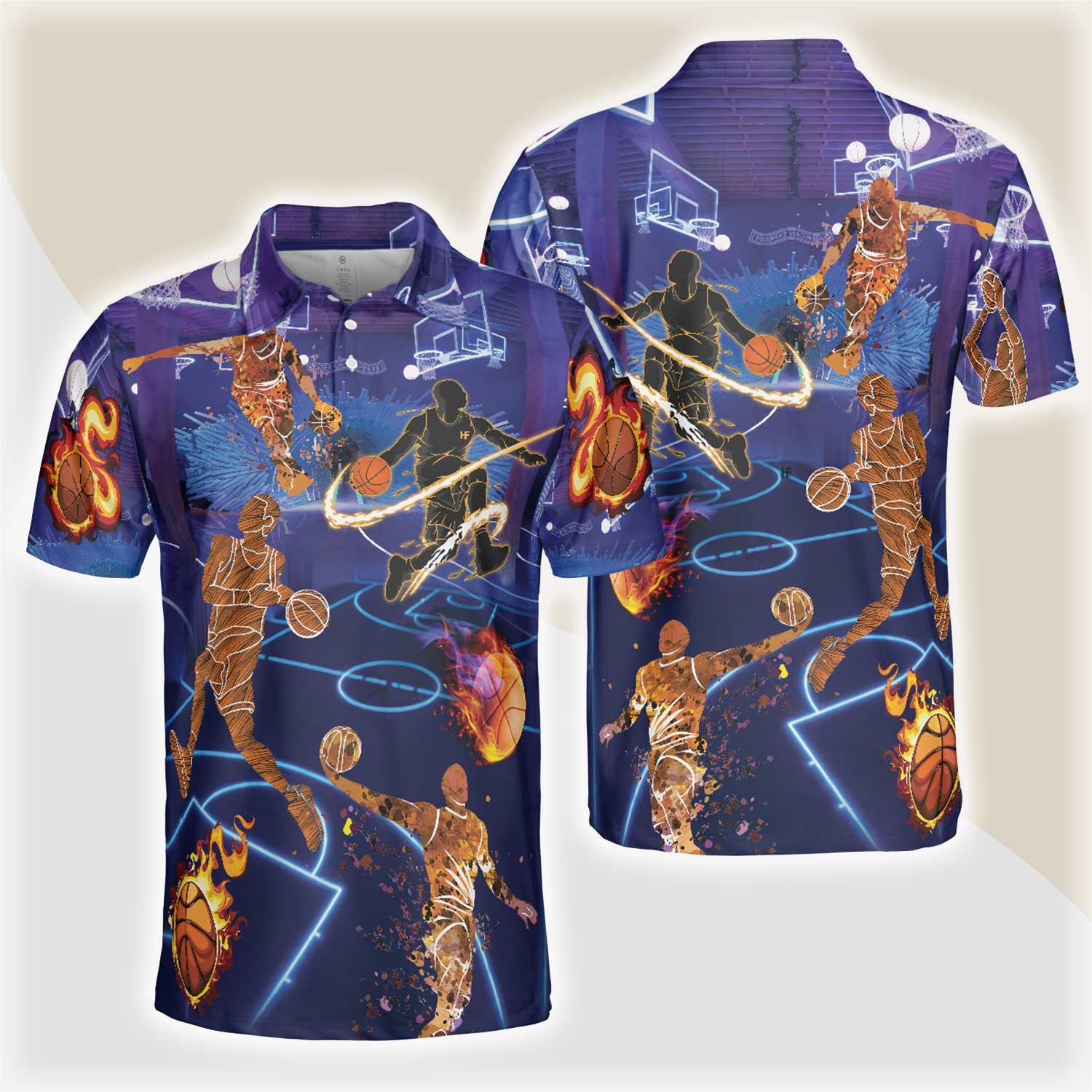 Basketball Men Polo Shirt,  It's In My DNA, Blue Basketball Shirt Design, Basketball Team Polo Shirt - Gift For Men, Basketball Lovers