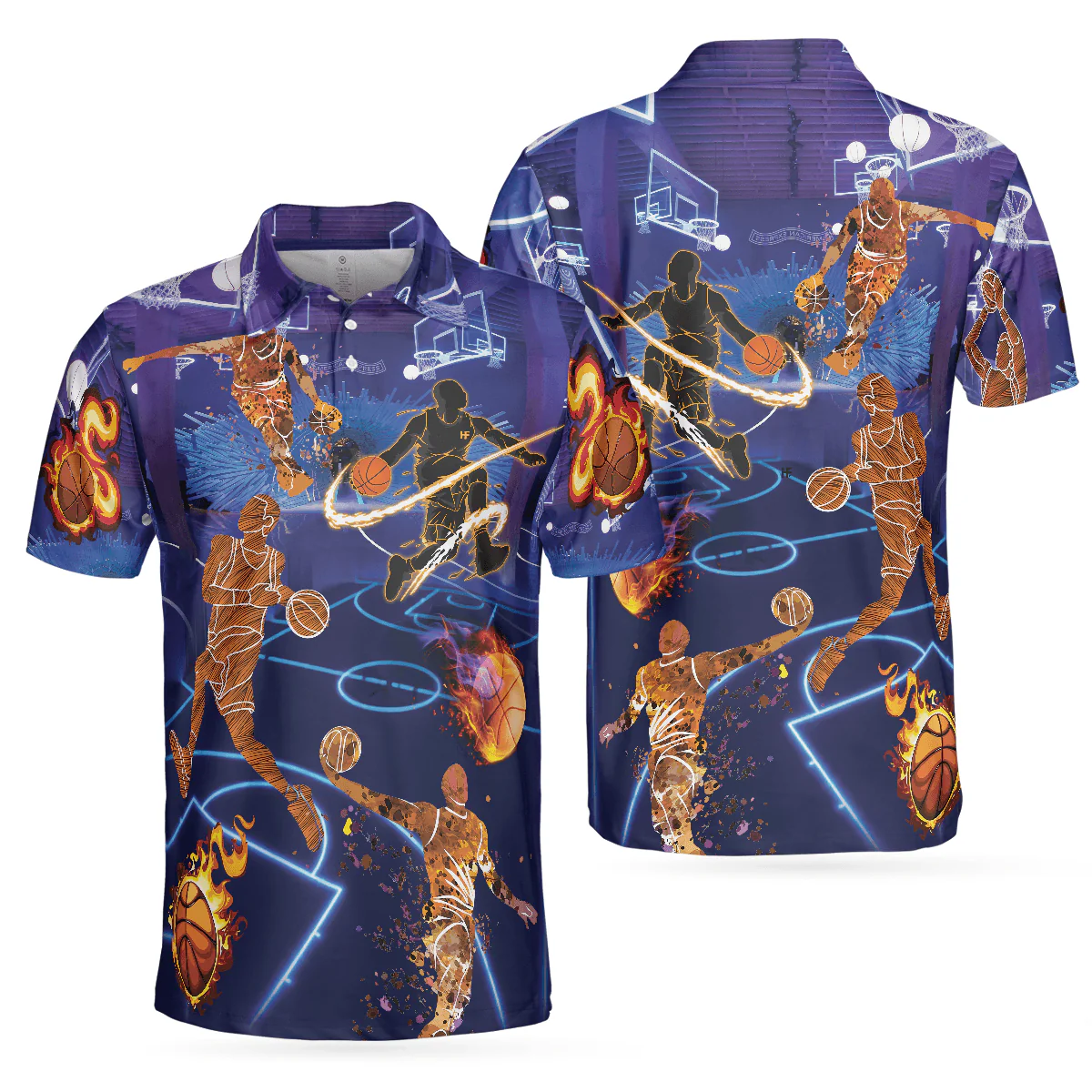 Basketball Men Polo Shirt,  It's In My DNA, Blue Basketball Shirt Design, Basketball Team Polo Shirt - Gift For Men, Basketball Lovers - Image 2