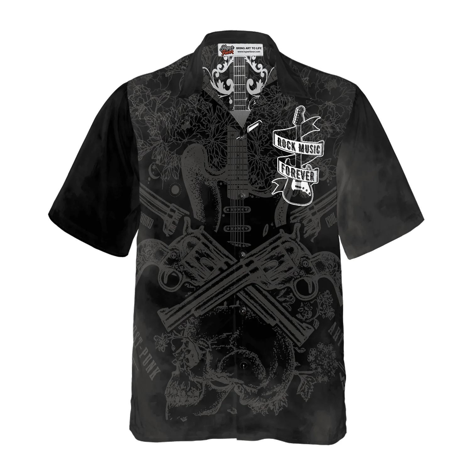 Bass Guitar & Rock Music Hawaiian Shirt, Colorful Summer Aloha Shirt For Men Women, Perfect Gift For Friend, Team, Family, Guitar Rock Lovers - Image 3